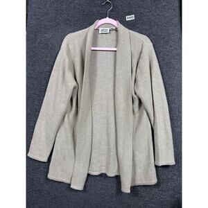 Chico's Design Knit Open Front Cardigan Sweater Womens Size 3 US XL Beige Casual